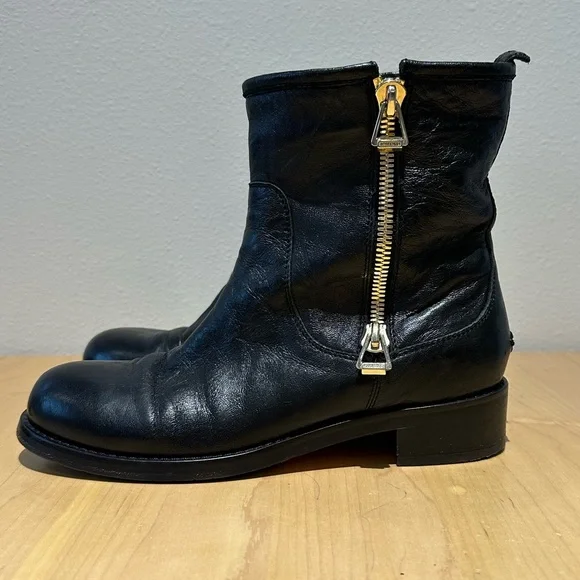 Jimmy Choo Moto Boots, Black Leather, Women'sEU 39